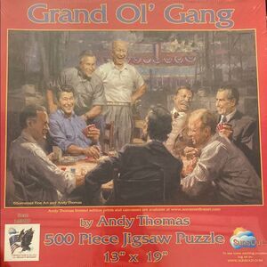 New Grand Ol’ Gang 13” x 19” 500 Piece Puzzle Republican Presidents Playin Poker